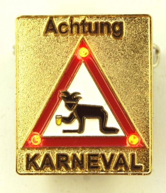 Produktbild von Achtung Karneval Pin mit Blinkis