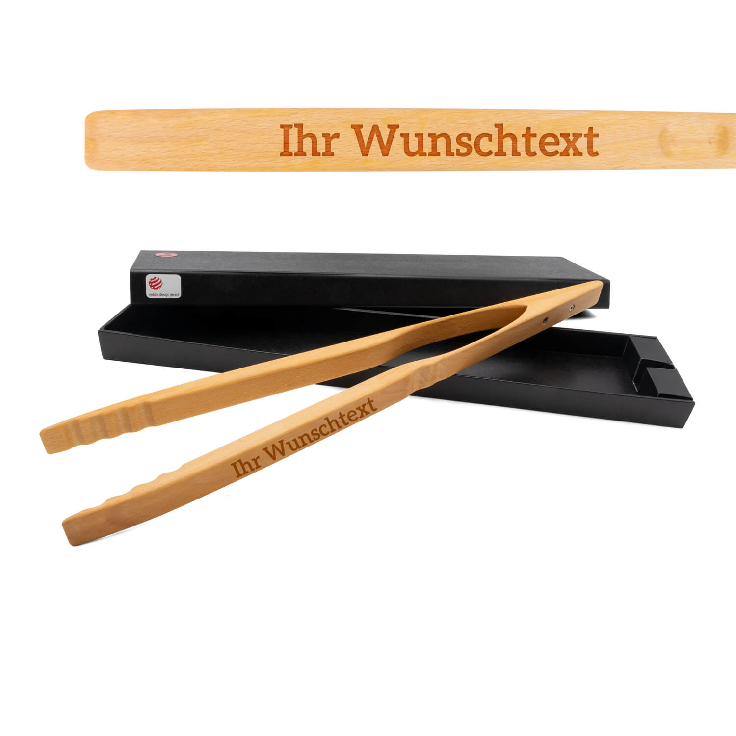 Produktbild von Zetzsche Grillzange 60 cm XXL mit Namen oder Wunschtext graviert inkl. Geschenkverpackung