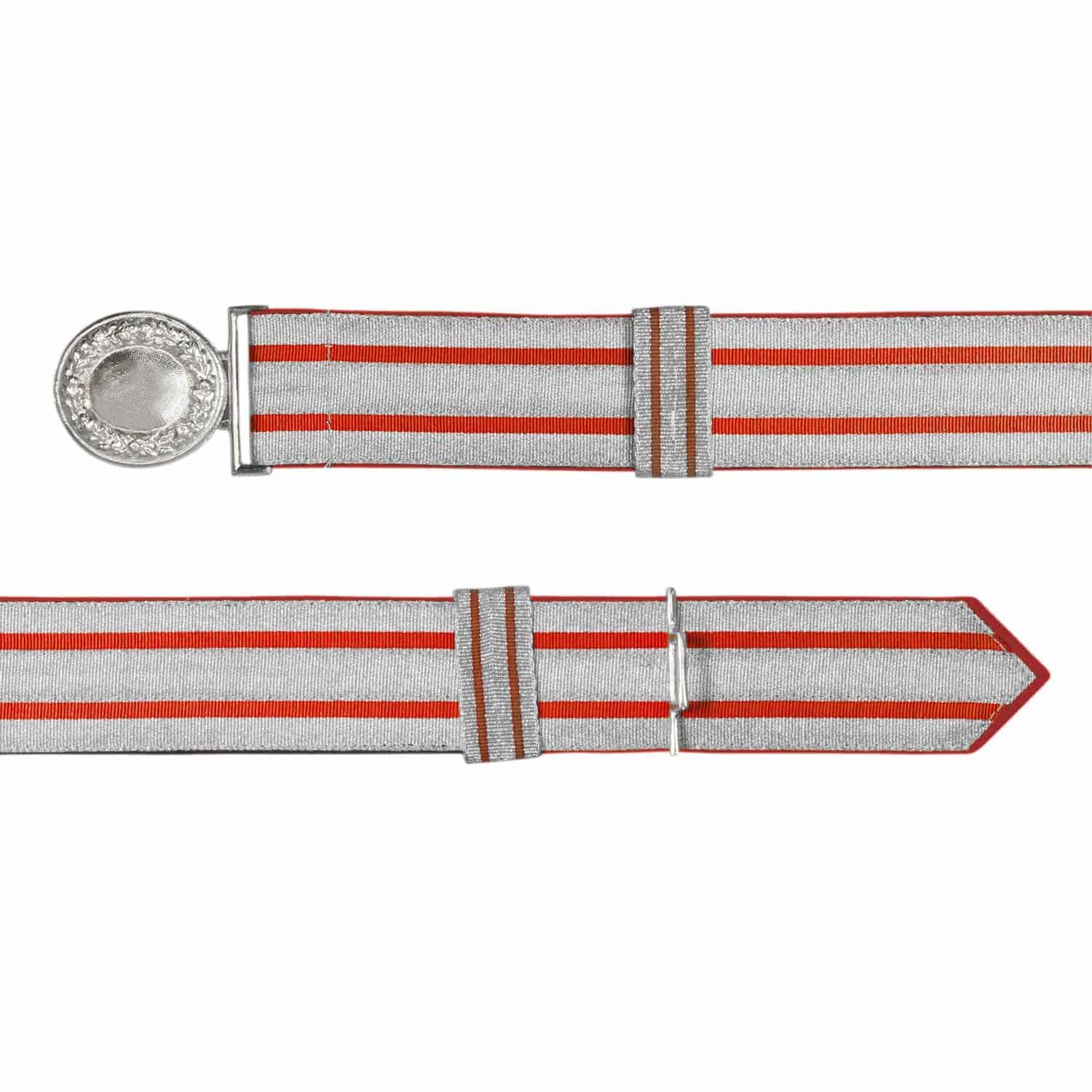 Produktbild von Feldbinde silber mit roten Streifen (rot National)