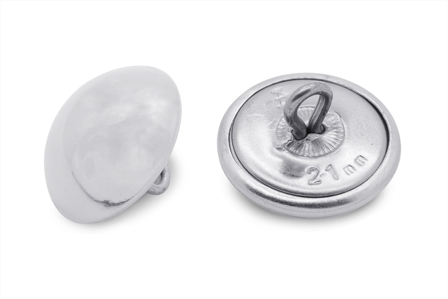Produktbild von Trachtenknopf 21mm glatt, silber