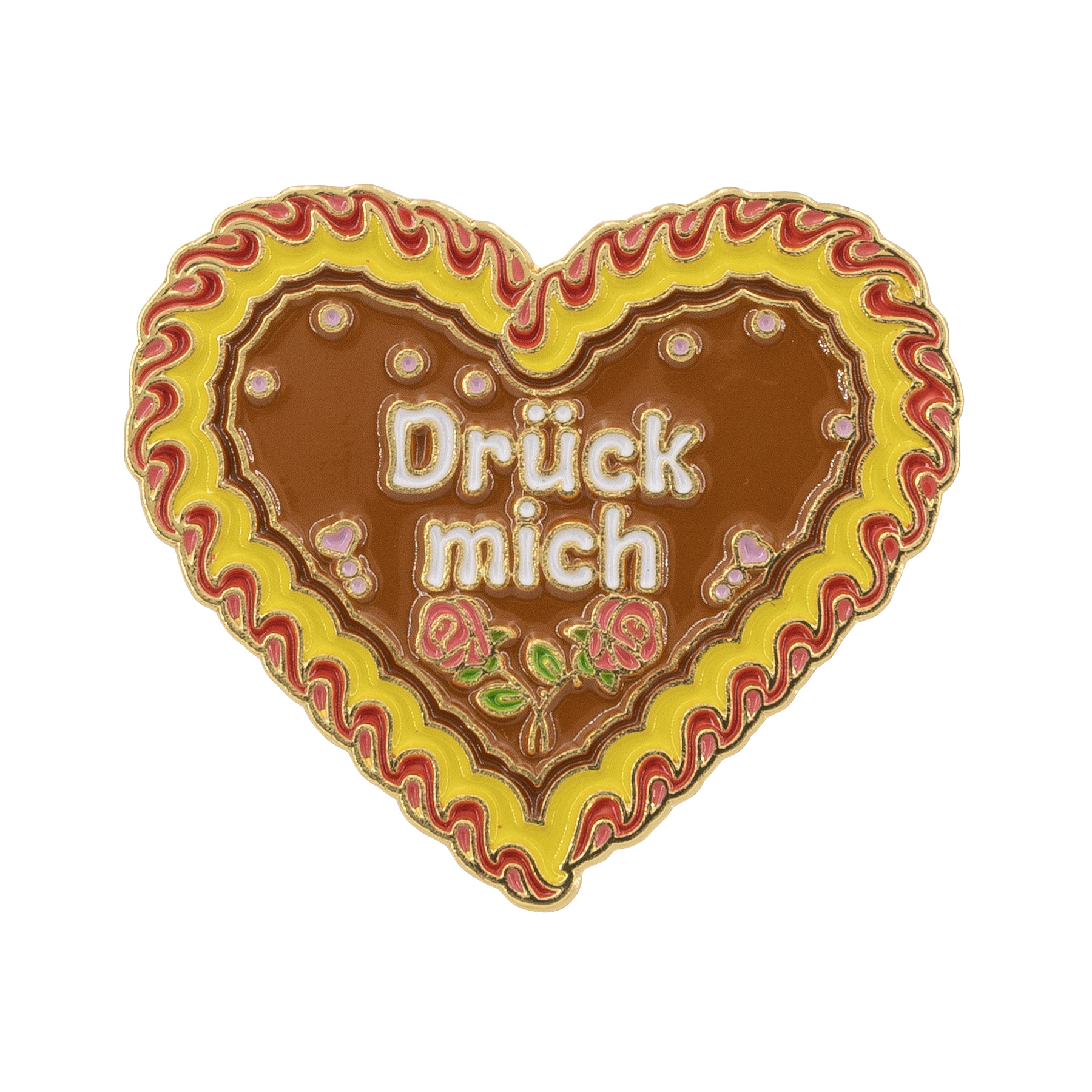 Produktbild von Karnevalspin Lebkuchenherz "Drück mich"