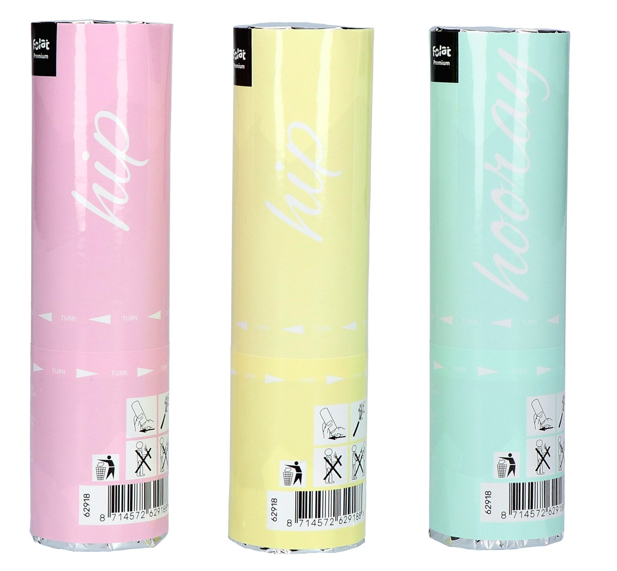 Produktbild von Konfettikanonen Pastell - 3er Set