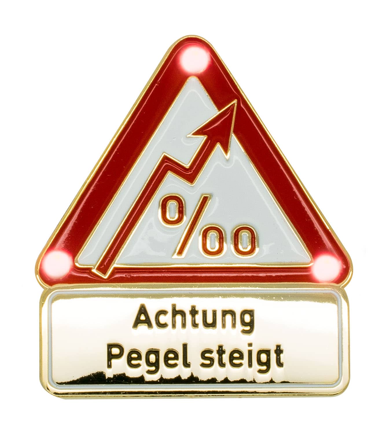 Produktbild von Achtung Pegel steigt - Pin mit Blinkis