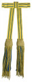 Schärpenquasten mit fester Schleife - Farbe - gold-blau