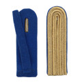 4-streifige Schulterstücke in gold - Filzfarbe - blau