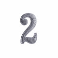 Zahl " 2 " für Schulterklappe - Farbe - versilbert