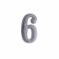 Zahl " 6 " für Schulterklappe - Farbe - versilbert