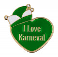 Herzpin "I Love Karneval" - Farbe - grün