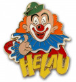 Karnevalspin Clown mit "Helau"