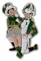 Tanzpaar sitzend Pin - Farbe - grün-weiß