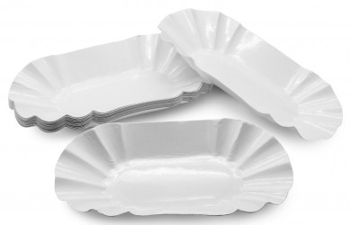 Pappschalen "Pommesschale", weiß, oval - 250 Stk. 
